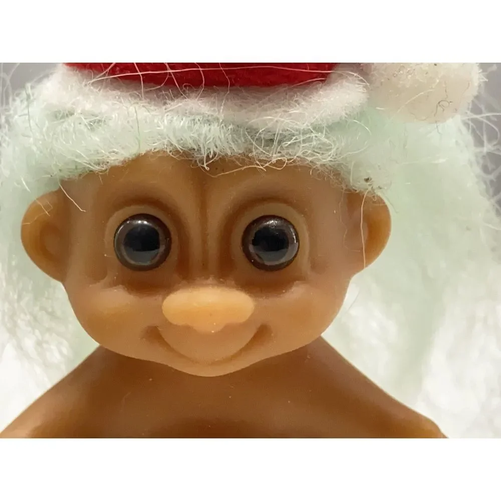 VINTAGE MINI Troll Dolls LOT OF 2 Baby Santa Diaper Christmas Hat Russ‎ 90s Gift